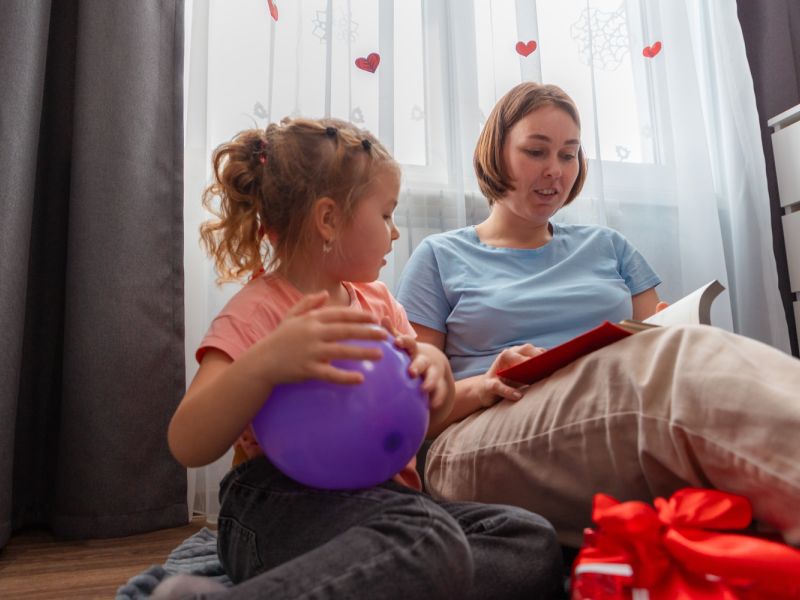 autistic child learning with parent