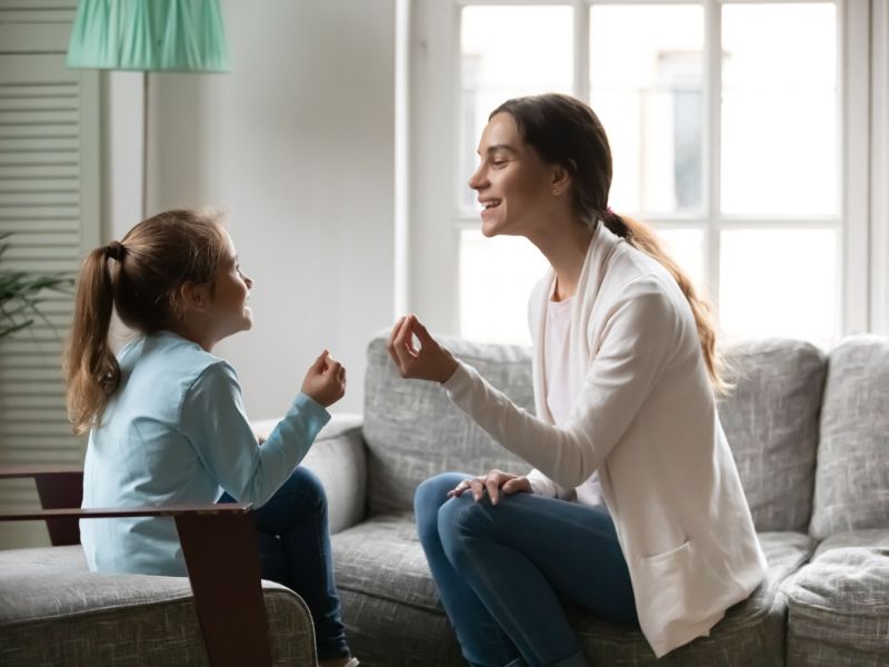 child learning with parent