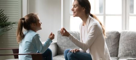 child learning with parent